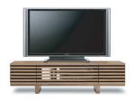 天然木ウォールナット突板格子デザイン幅140cmテレビボード