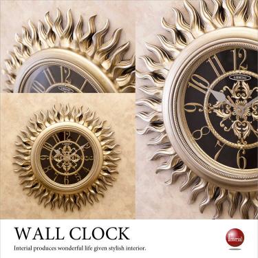 ゴールド壁掛け時計ビクトリアデザイン（音なしスイープ針）