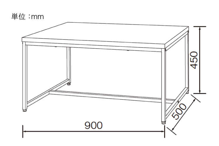 TA-2492 幅90cm・ウッド調リビングテーブル（ヴィンテージブラウン）のサイズ詳細画像
