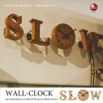 CL-1905 木製アルファベットSLOW・壁掛け時計＆置き時計（音なしスイープ針）