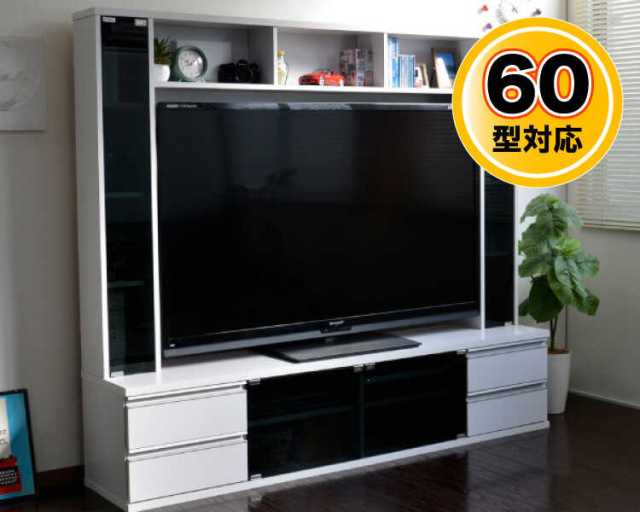 TB-2414幅180cm・白ホワイトの60型用壁面テレビ台