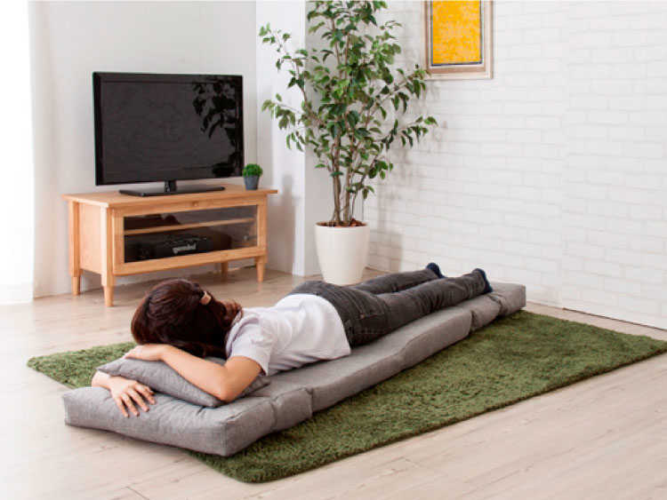 折りたたみソファベッド リクライニング機能付き 3WAY ソファ ベッド 約幅85×奥行105-165×高さ27-77cm 14段階