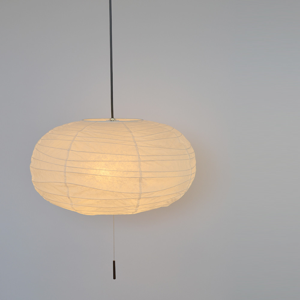 LT-3785 揉み和紙製・楕円型2灯ペンダントランプ（LED対応／日本製）M
