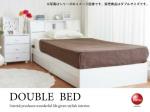 BE-3011 収納付き・多機能ダブルベッド（ホワイト）