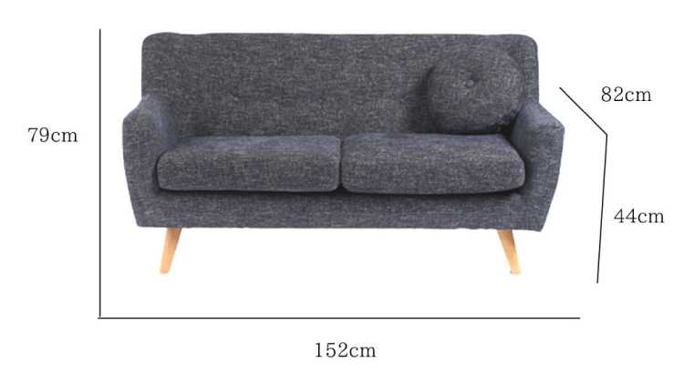 SF-3557 幅152cmかわいいポケットコイル製ソファーのサイズ詳細画像