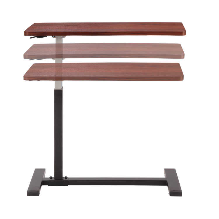 TA-2354 サイドテーブル昇降キャスター付き｜天然木ウォールナット