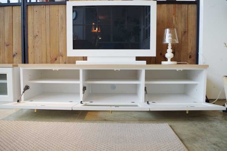 TB-2364 幅150cm・ホワイト＆ナチュラルテレビボード（日本製・完成品）