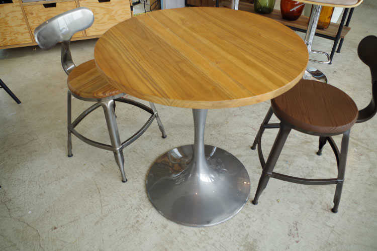Di 2136 おしゃれダイニングテーブル丸 直径70cm天然木製