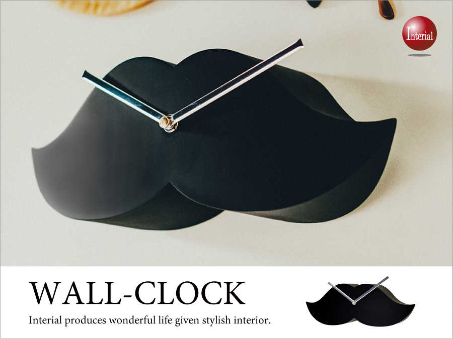 Cl 2157 可愛いひげデザイン壁掛け時計 ウォールクロック