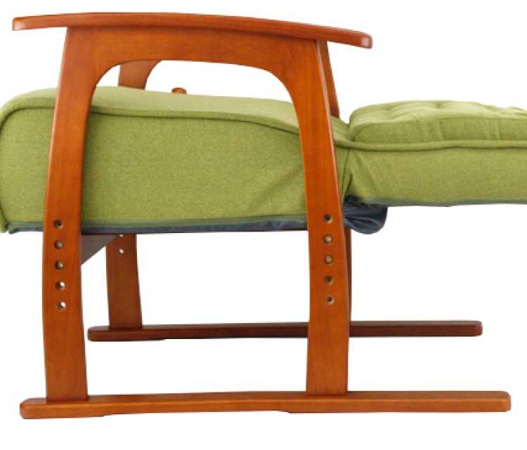 CH-3648 緑グリーン高座椅子｜リクライニング・布張ポケットコイル