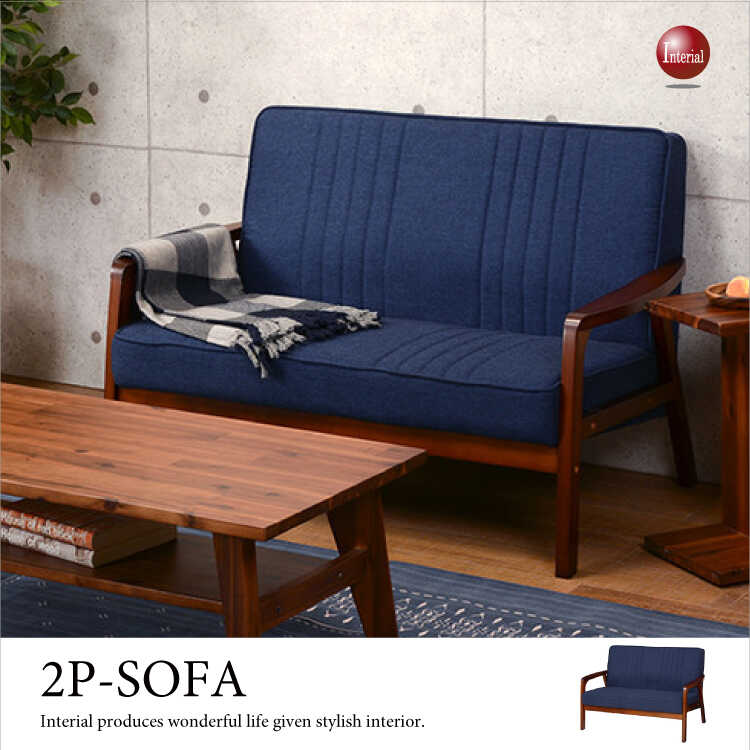 北欧レトロ 東谷 二人掛けソファー アームチェア モスグリーン