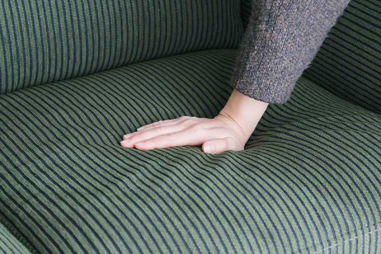 【chopper様用】コーデュロイ調ソファ 2人掛け／モスグリーン 2人掛け 2Pソファ 完成品 コーデュロイソファ 肘付き 肘かけ