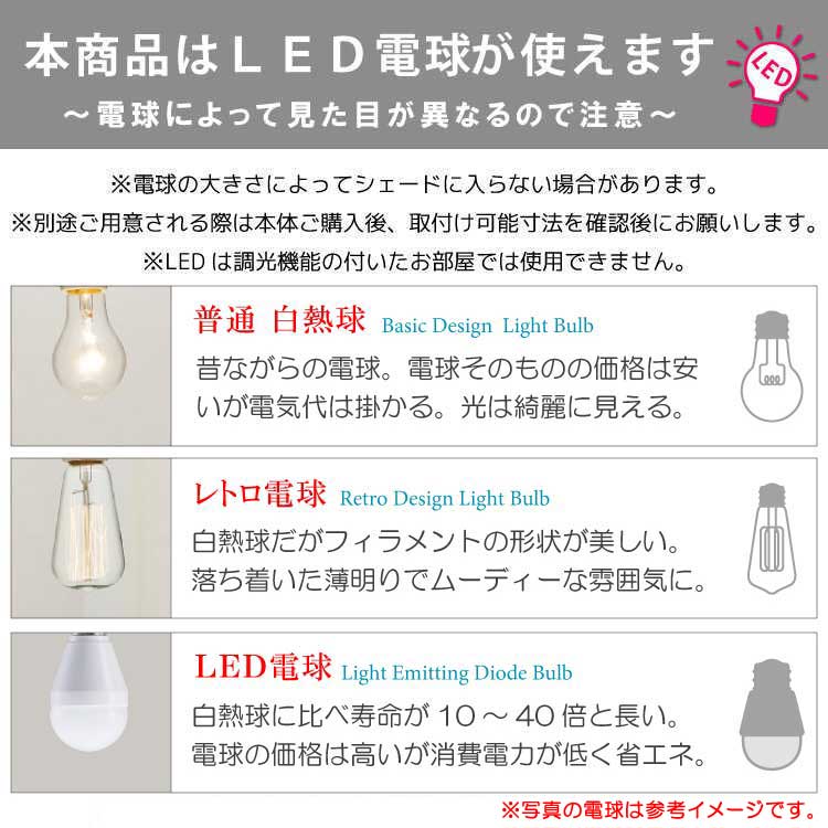 白熱球・レトロ球・LED電球の説明