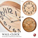 CL-2221 天然木製ウッド壁掛け時計