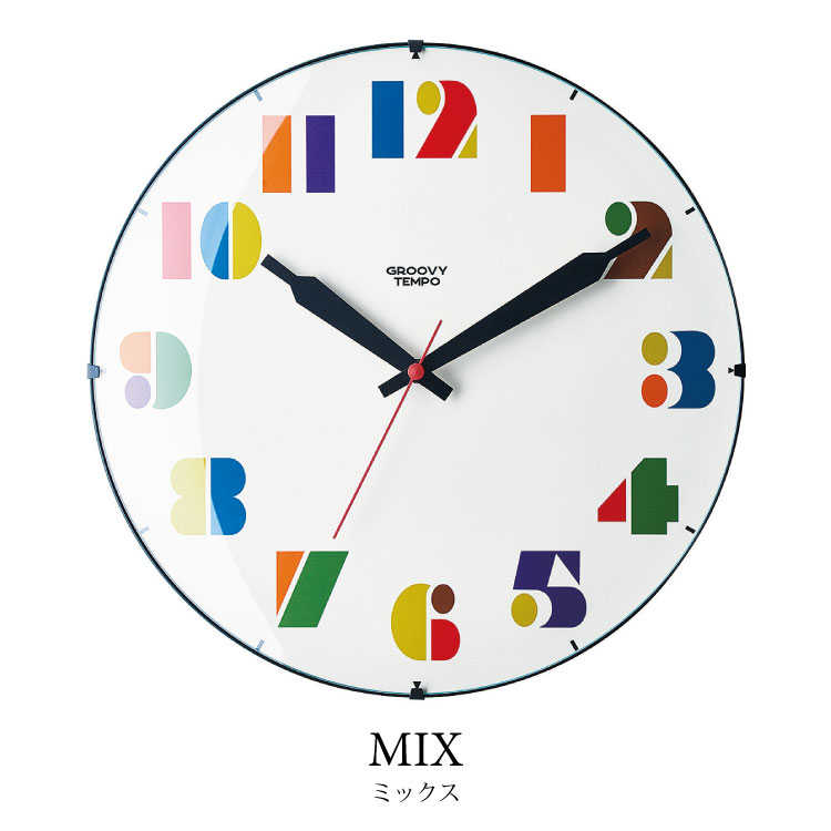 Cl 2228 カラフルポップ壁掛け時計 音なしスイープ針