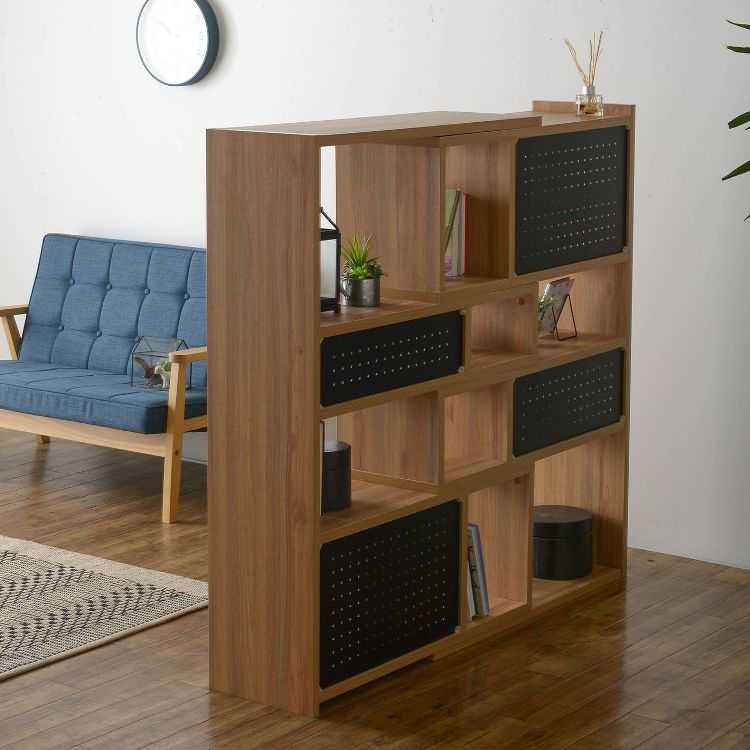 RA-3272 幅90～166cm・ウッド調伸縮オープンラック（ハイタイプ