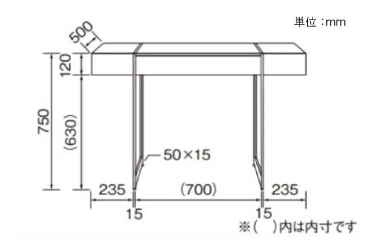 DE-1914 幅120cm・天然木ホワイトオーク製デスク（引出し収納付き）のサイズ詳細画像