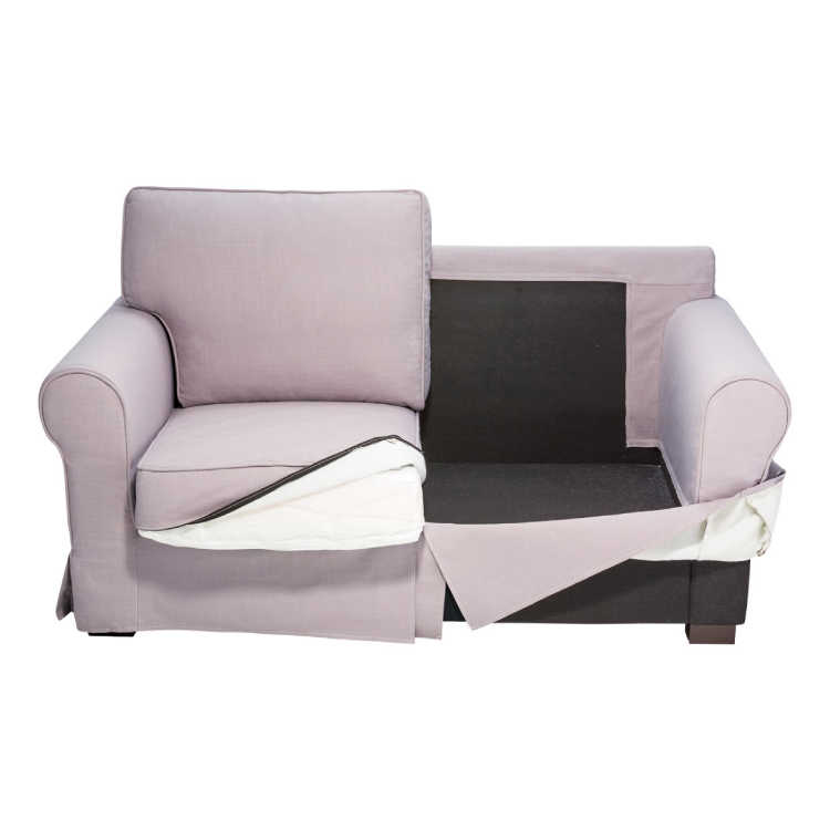 パープルグレーの2人掛けファブリックソファ SF-3791 幅155cm・布ファブリック製・2人掛けカバーリングソファー