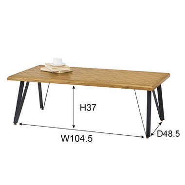 TA-2538 幅116cm・天然木オーク＆ミンディ製センターテーブルのサイズ詳細画像
