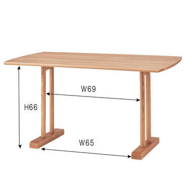 DI-2216 幅120cm・天然木アッシュ製ダイニングテーブル（ナチュラル）のサイズ詳細画像