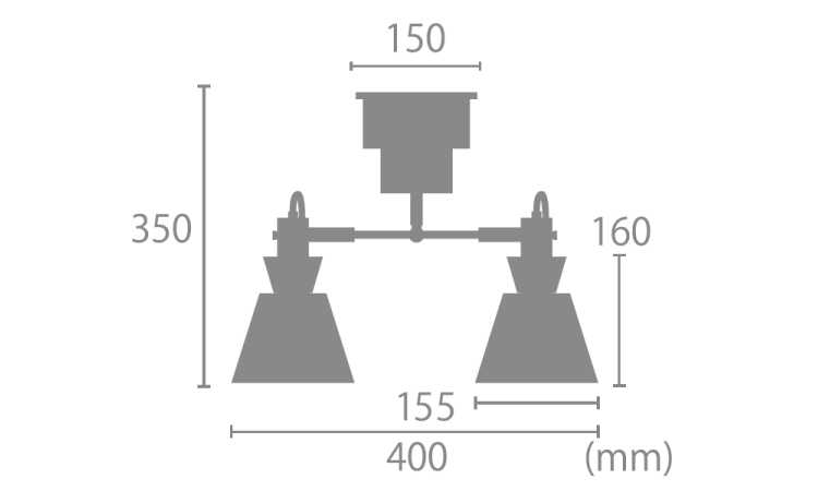 LT-4451 シーリングライトスポット2灯のサイズ詳細画像