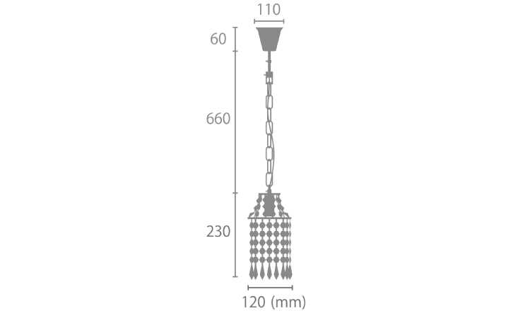 Lt 4463 シャンデリア小さい1灯 12cmクリスタル Led対応