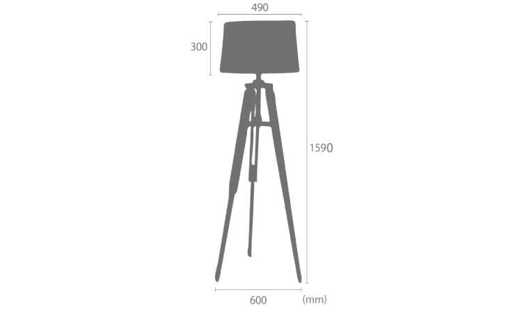 LT-4464 三脚フロアライト・布シェードのサイズ詳細画像