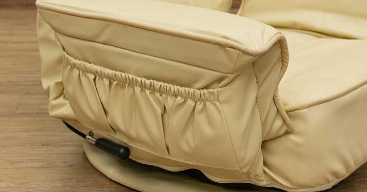 リクライニング座椅子 アイボリーとブラウン 回転 回転座椅子 座いす