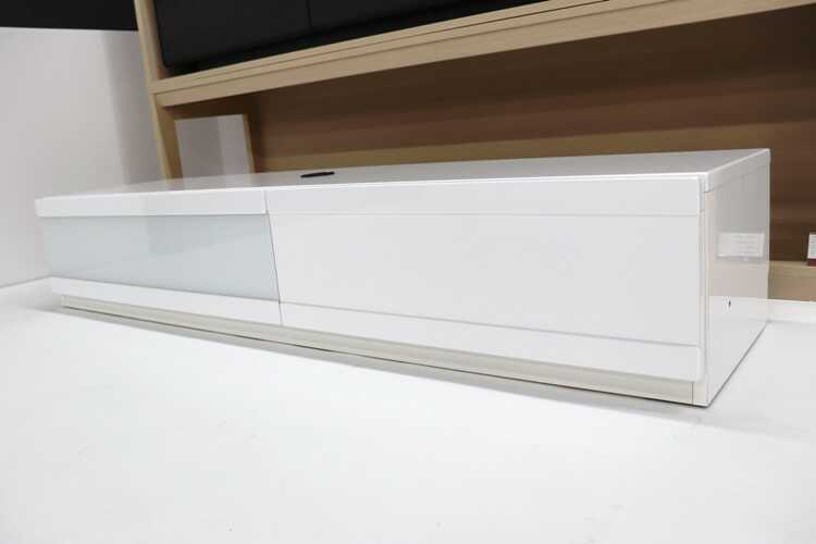 TB-2500 ホワイト光沢ローボード｜幅180cm・白艶あり・完成品