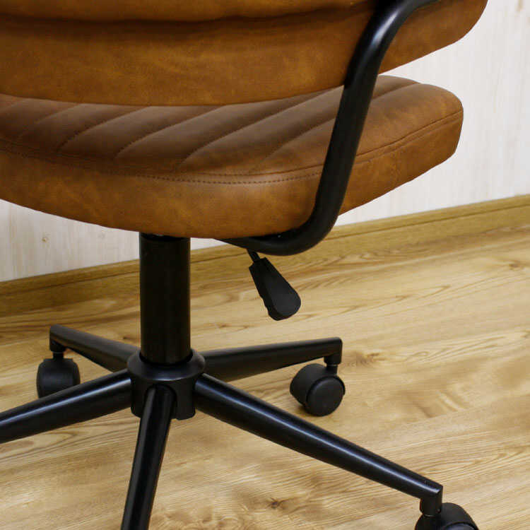 ダークブラウン 木製デスクチェア DC-1019 ハイデザインデスクチェア｜ライトブラウン色アンティーク