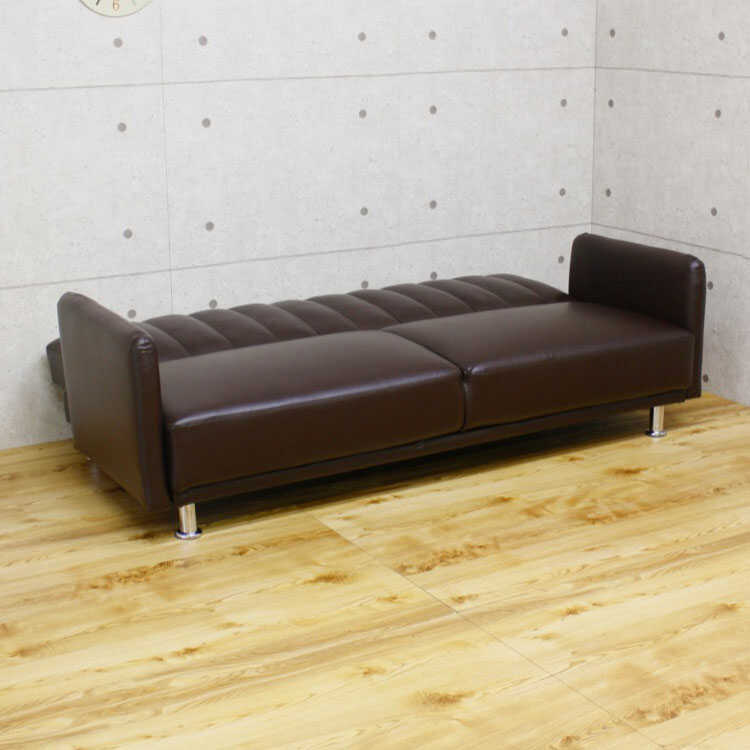 SF-3854 アンティーク風ソファーベッド｜ブラウン・リクライニング