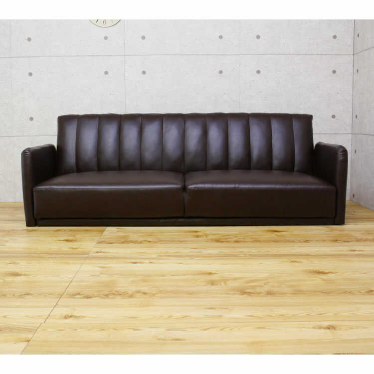 SF-3854 アンティーク風ソファーベッド｜ブラウン・リクライニング