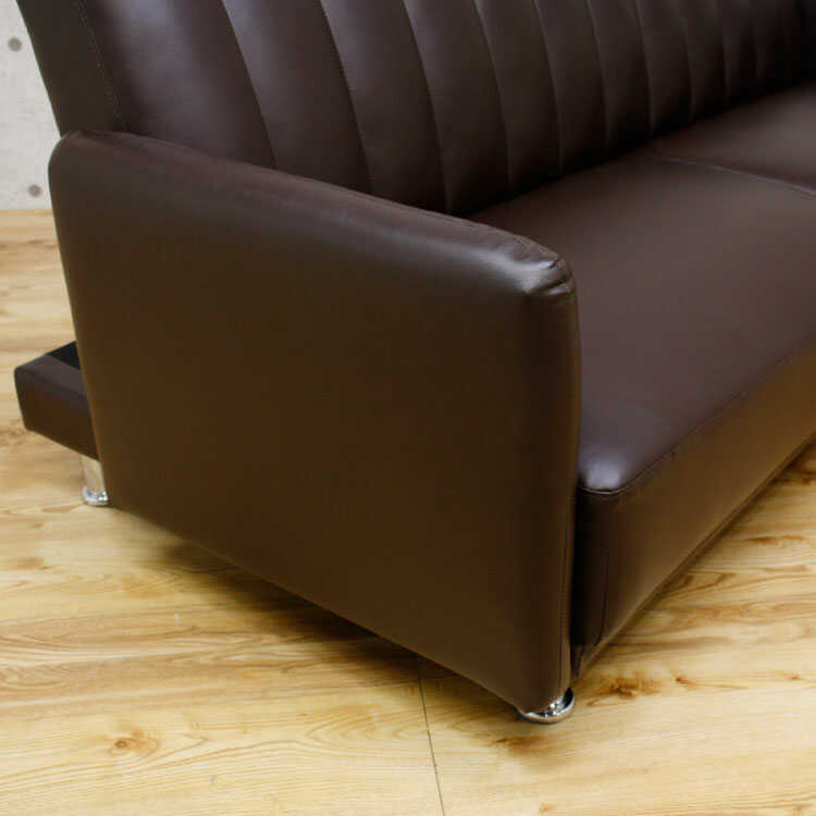 SF-3854 アンティーク風ソファーベッド｜ブラウン・リクライニング