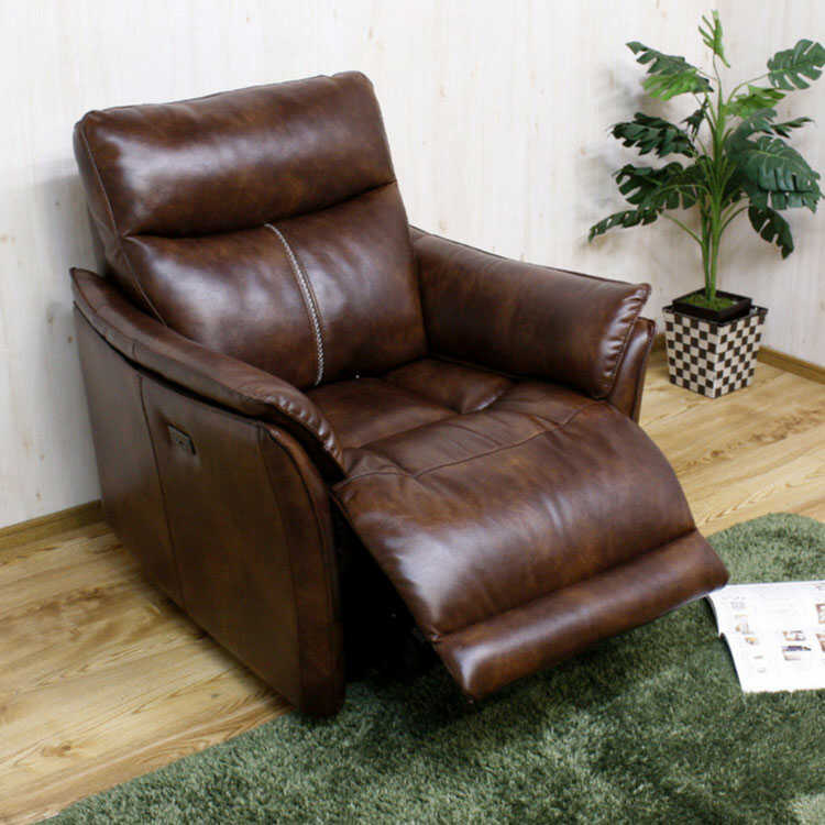 SF-3893 電動リクライニングSOFA｜1人掛け・キャメル色