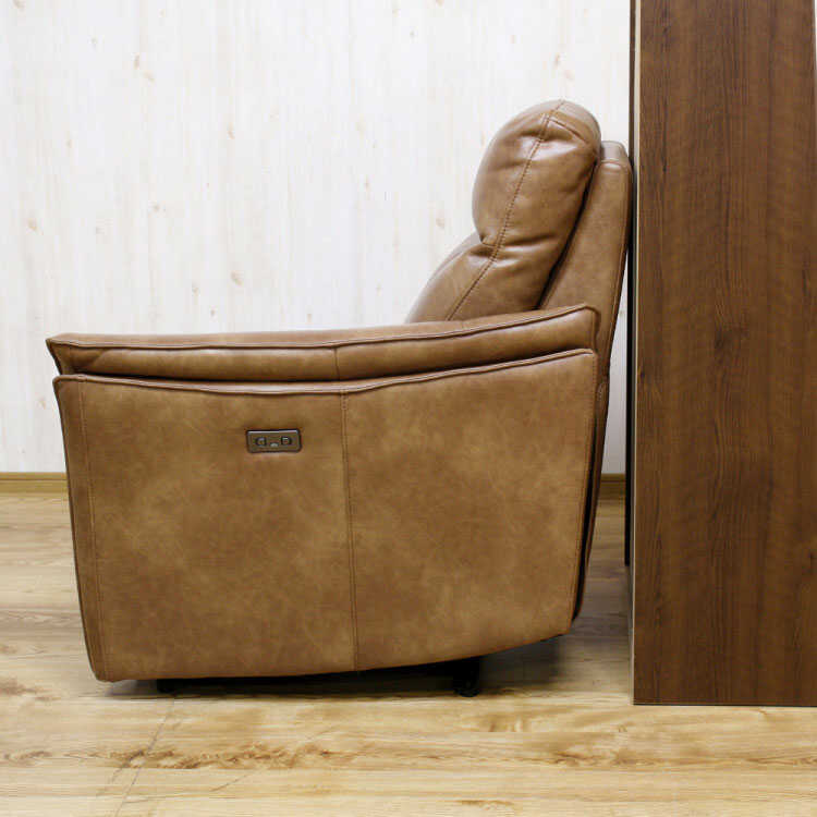 SF-3894 おしゃれ電動1人掛けソファー｜幅84cmライトブラウン