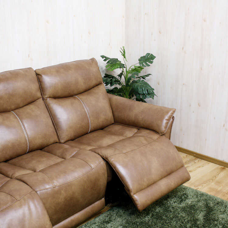 SF-3896 電動リクライニングSOFA｜3人掛け・キャメル色