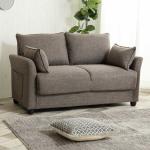 収納付きファブリック2人掛けソファー