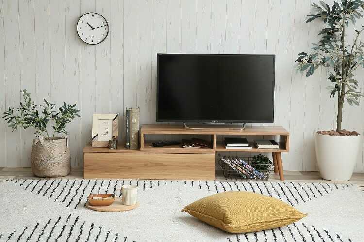 TB-2572 伸長テレビ台｜幅90cm～160cm・ブラウン茶色