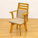 肘付き回転チェアライトブラウン