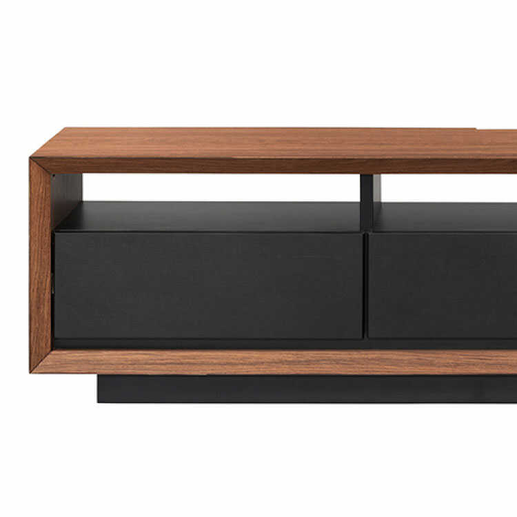 TB-2582 ウォールナット色×ブラック超かっこいいテレビ台｜150