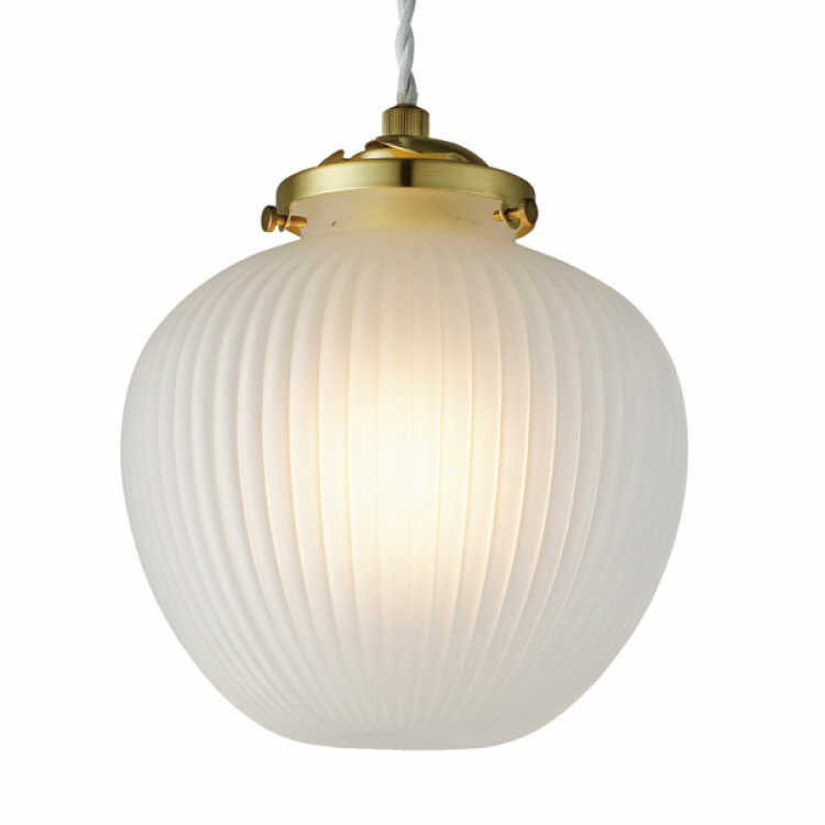 ペンダントライト 球形 ストライプ模様 ガラス製 ストライプ模様