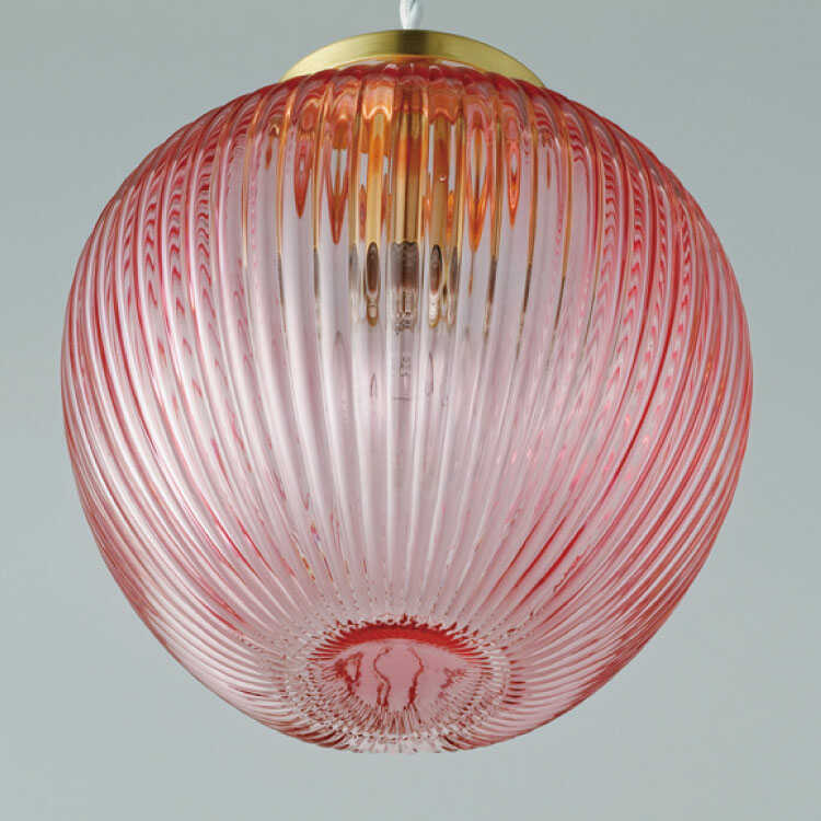 LT-4634 縦ストライプが可愛い1灯ペンダントライト｜ガラスセード