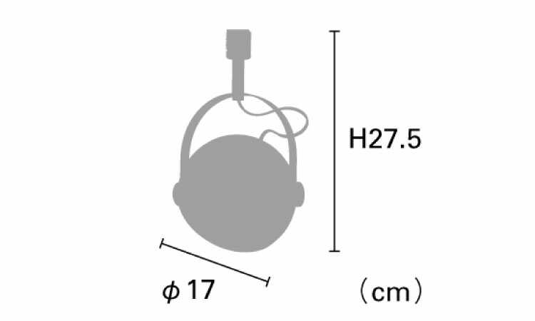 LT-4643 丸いフォルムが可愛いダクトレール用ライトのサイズ詳細画像