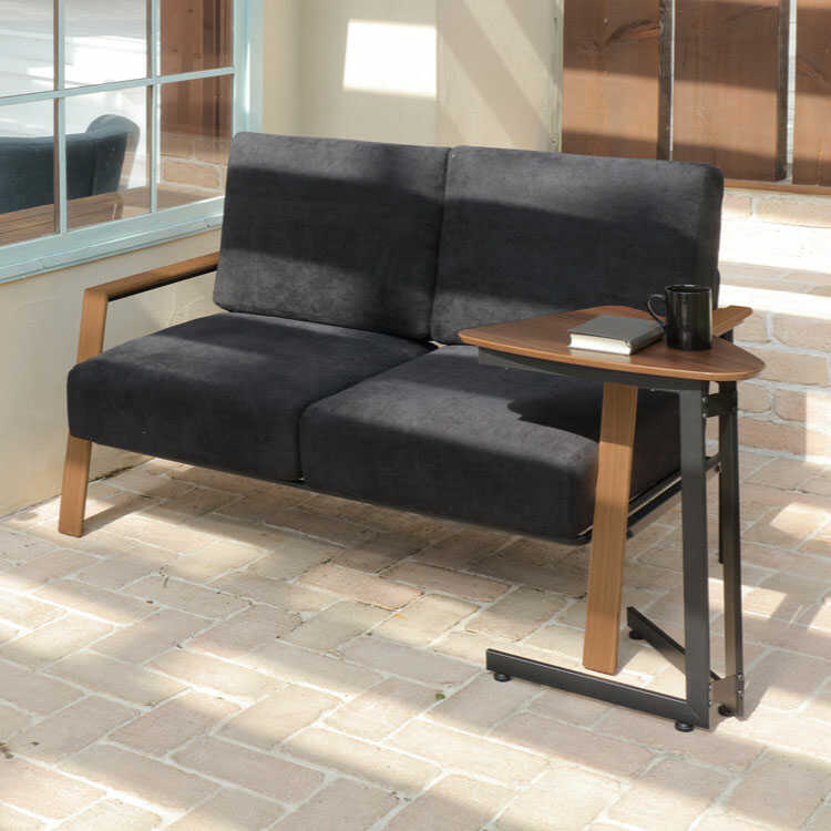 TA-2670 三角形ウォールナット製サイドテーブル｜40cm天然木製