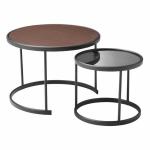 黒ガラスのツインテーブル