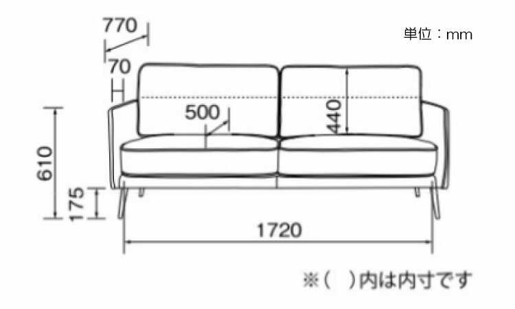 SF-3964 幅186cmポケットコイル使用スウェード風布製ソファーのサイズ詳細画像