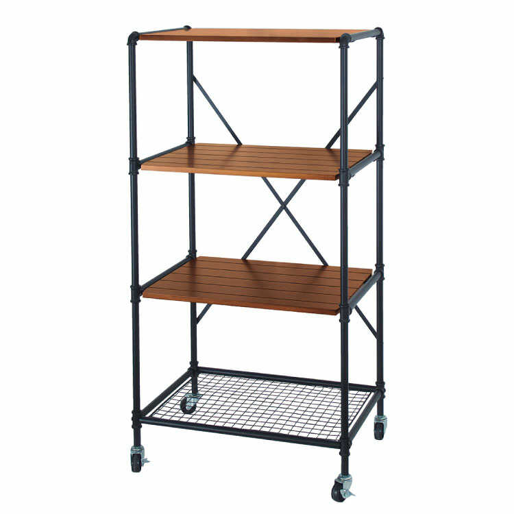 RA-3359 ヴィンテージ風キャスター付き収納ラック｜幅60cm