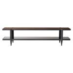 黒ガラス製のオープンテレビ台