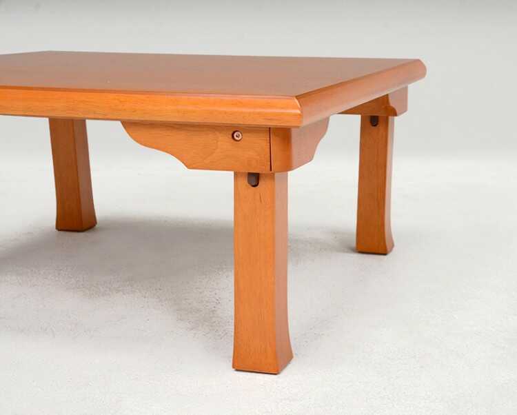幅120cm・折れ脚の和風座卓テーブル（天然木オーク突板）