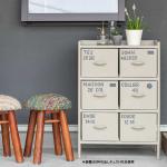 引出しに淡いネイビーで英字ペイント